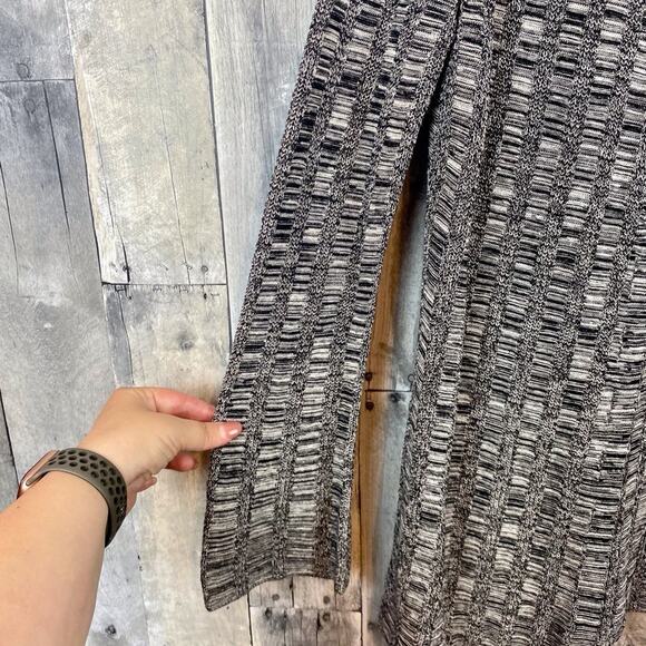 Eileen Fisher Grey Marled Chipped Texture Thin Knit Cardigan Size XXS - Picture 4 of 10